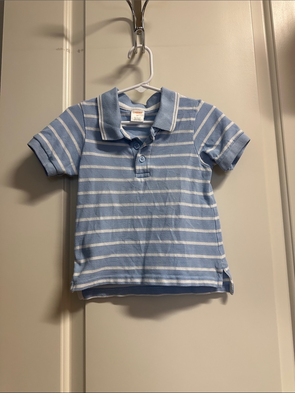 Gymboree Light Blue and White Striped Polo